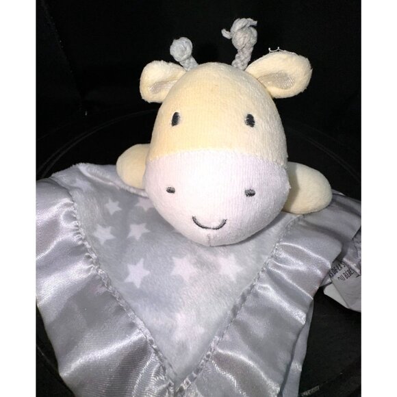 Cuddle Time, giraffe, with satin gray trim and back, Giraffe lovey - Picture 3 of 6
